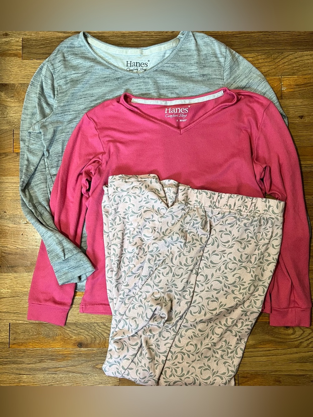 Hanes Comfort Pajamas Blue Pajamas Medium Pants  Small Top Medium Top 3 Items